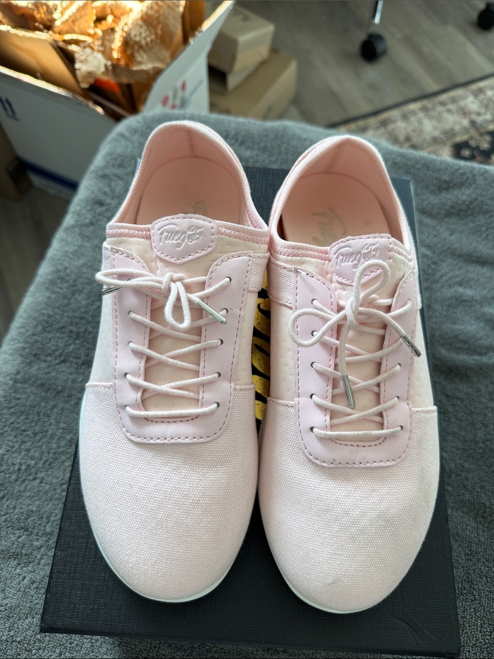Fuego’s Pale Pink Canvas Lace-Up Dance Sneakers